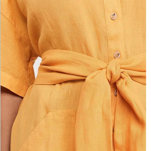 NWT Mara Hoffman Lowri Linen Romper in Tumeric - Picture 2 of 6